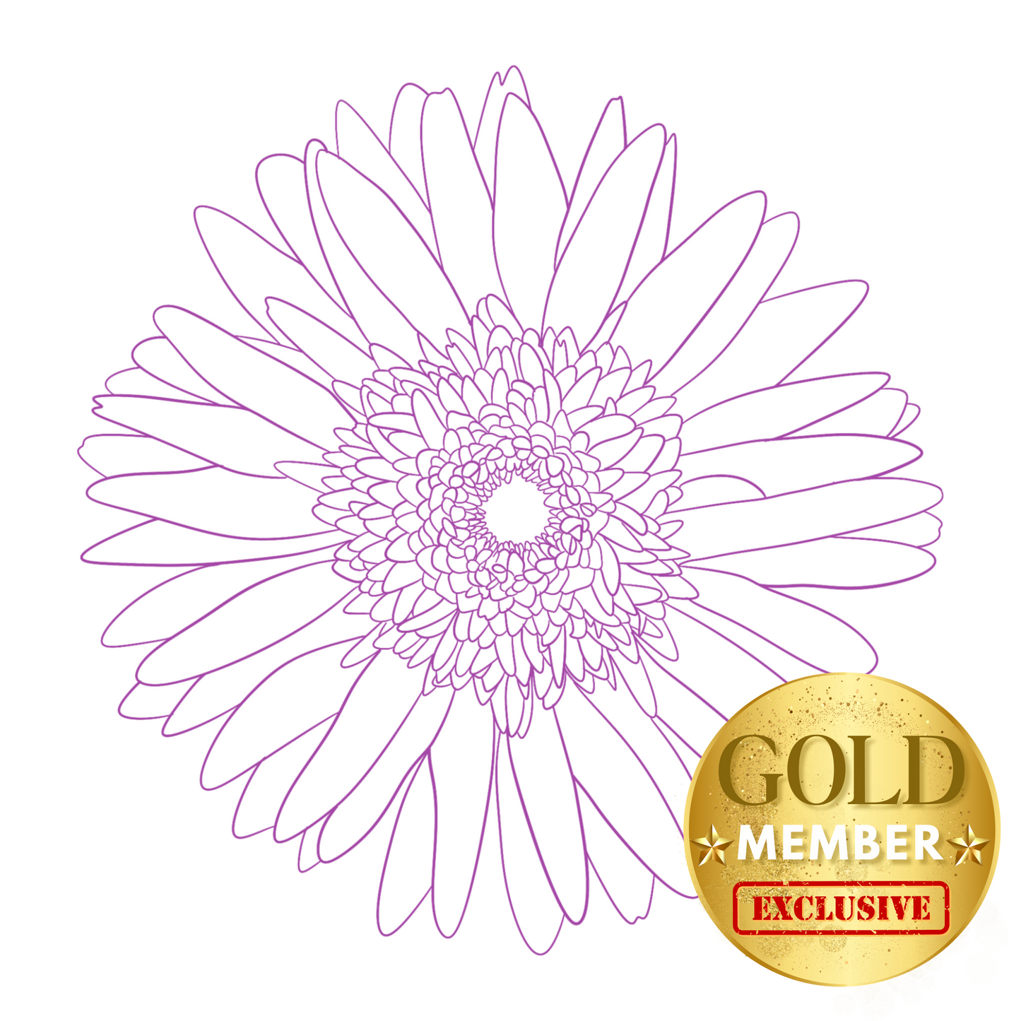 Gerbera Flower Stamp - Outline