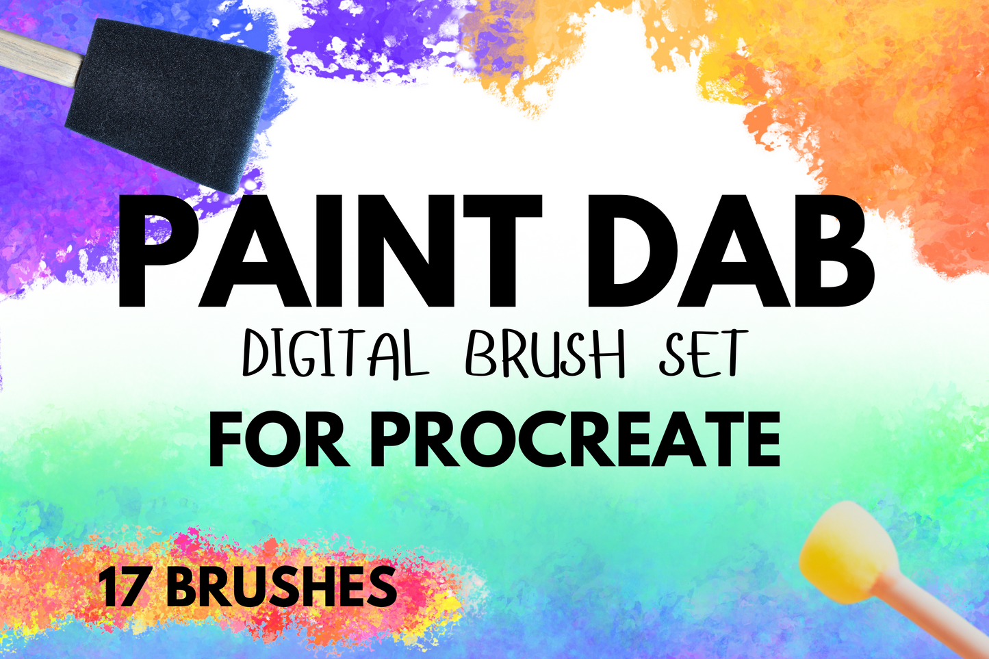 Paint Dab Set for Procreate - 17 Digital Brushes for Paint Dabbing